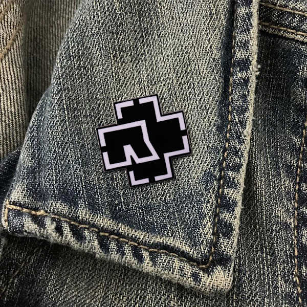 Rammstein emblem band brosch badge black
