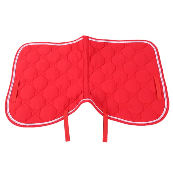 [RM]Breathable Double Braided PP Woven Handle Horse Saddle Pad Durable Cotton Soft Sweat-Absorbent Red