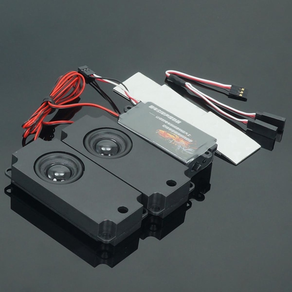 Uppgraderad Version RC Motorljud Kopplingsgasreglage Kit 10 Ljudlägen Röst Effekt Simulator 2 Högtalare för 1/10 RC Crawler Modell