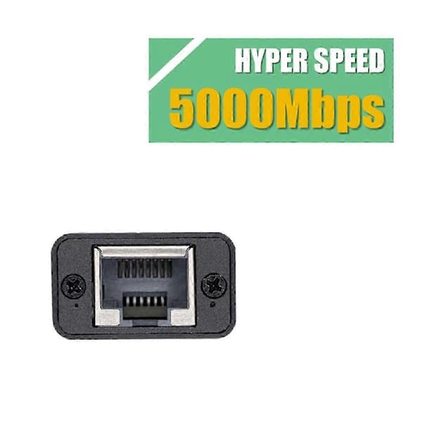 [RM]USB 3.2 til 5GbE-adapter (-UT5) Kablet LAN-netværksforbindelse 5G, 2.5G, 100Mbps, 5000Mbps USB-C til RJ4