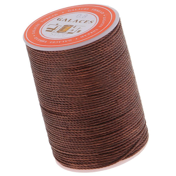 Mörkbrun 0,8 mm Rund Polyester Vax Tråd Sömnad DIY Sömnad