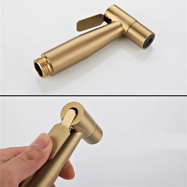 (Guld) Toilet Bidet Sprøjte - JORMFTTE - Rustfrit stålmodel - Børstet guldfinish - 1,5 m slange - Universal Gold