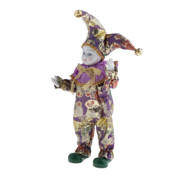 39cm Vacker Lila Porslins Triangel Dockhus Skrivbordsdisplay Ornament