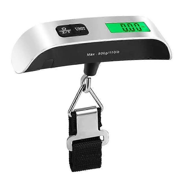 Digital bagagevåg med överviktsvarning, vit bakgrundsbelyst LCD-display 110LB / 50KG
