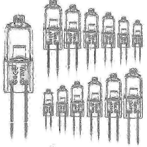 G4 20W 12V Halogenlampor 2-stift 12-pack för sovrumsbelysning