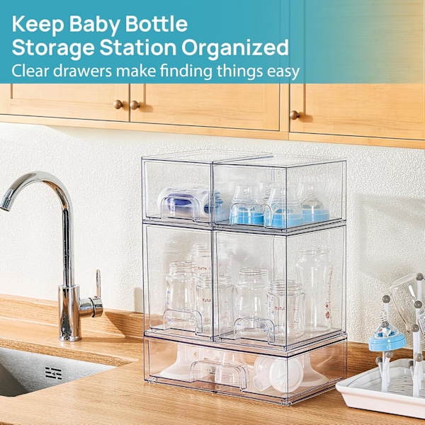 [RM] 5-piece Transparent Small Stackable Storage Drawer Set, Acrylic Bathroom Makeup Box (for Vanity, Pantry, Home Organization)