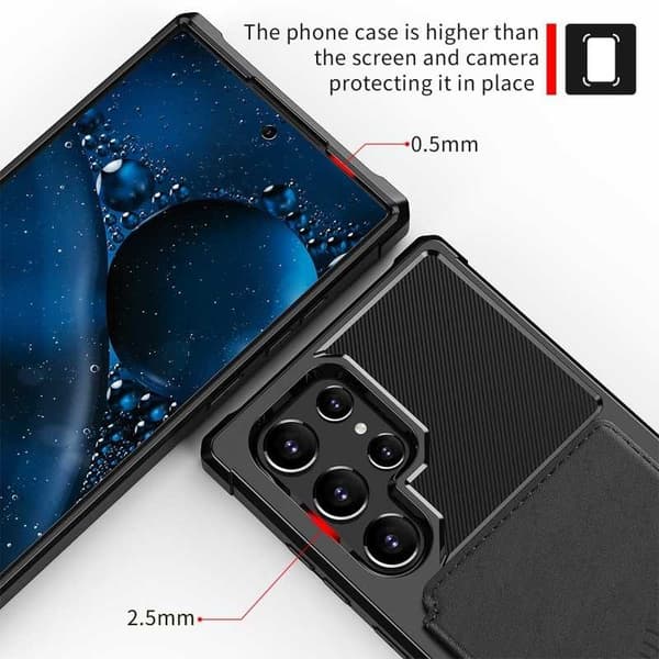 [RM]Samsung S22 Ultra Støtsikkert Premium Deksel 4-ROM Solid V3 Svart black
