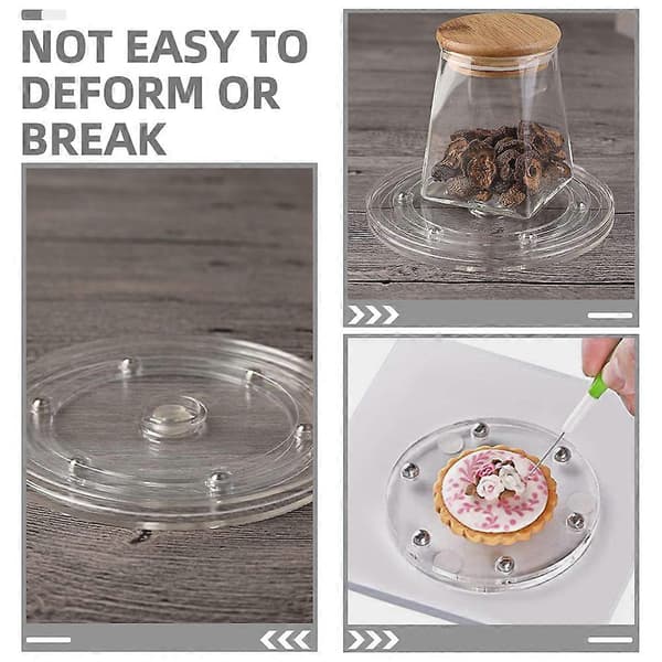 [RM]Roterande displayställ Liten akryl Transparent Rund Klar Bordsroterande bricka 2-pack