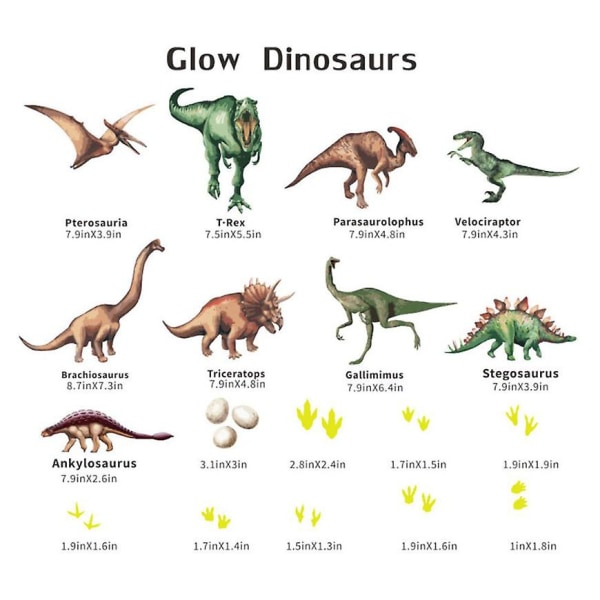 Luminous Dinosaur Barn Väggdekal, Dinosaur Väggdekal Nursery