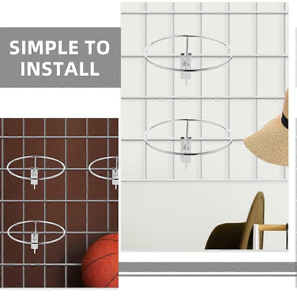 [RM]Hatholder til hatte Sølv Pegboard 4 stk. Baseball Volleyball Boldholder