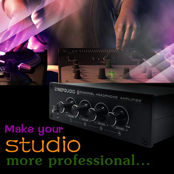 a966 8-kanals mixer monitor hörlurar datorförstärkare splitter hifi audio