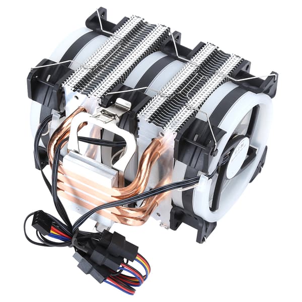 [RM]LANSHUO CPU-køler 4 messingrør 3RGB blæser 4-benet ultrastille metal + ABS til Intel/AMD radiator
