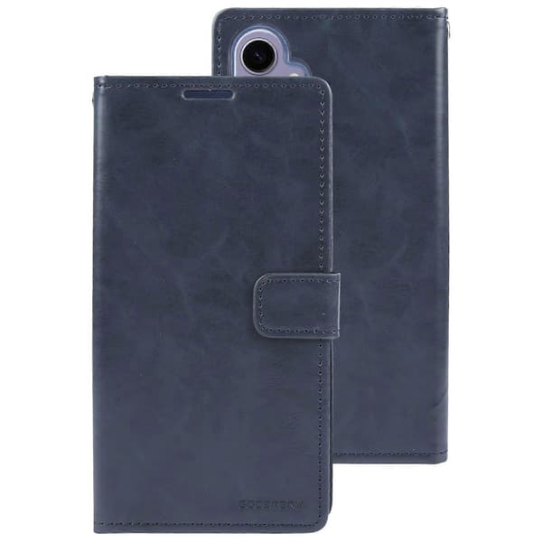 GOOSPERY MANSOOR DIARY Läderfodral med 9 kortfack Dark Blue For Samsung Galaxy S24 5G