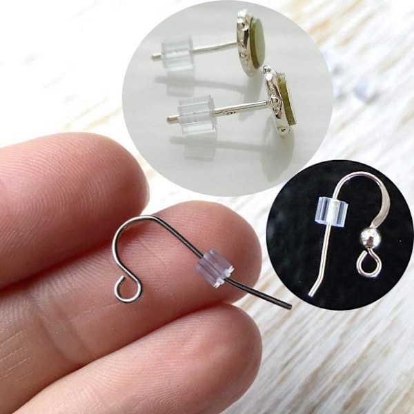 Silikone øreringe, 200 stk. bløde øreringe plugs, transparente øreringe