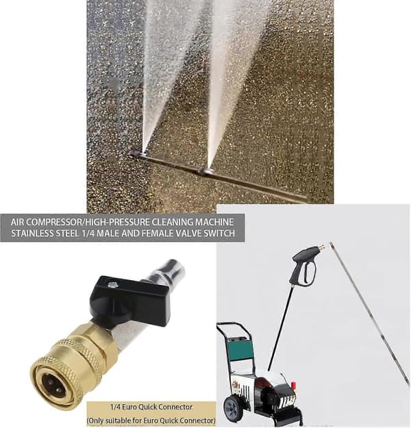 Trykkluft hurtigkobling Pneumatisk kuleventil Doseringsventil 1/4 tomme Stengeventil med 1/4 Euro-stil hurtigkobling