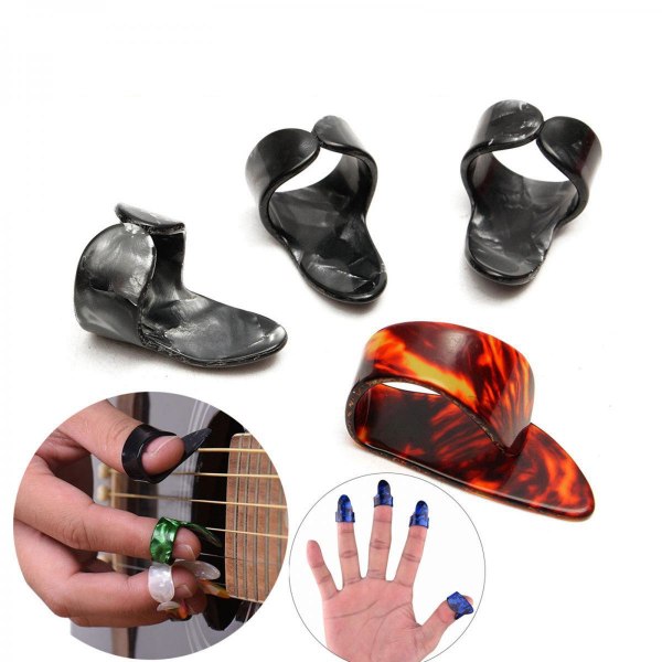 4 st Professionella Gitarrplektrum för Finger 1 Tum 3 Fingerplektrum Gitarrtillbehör