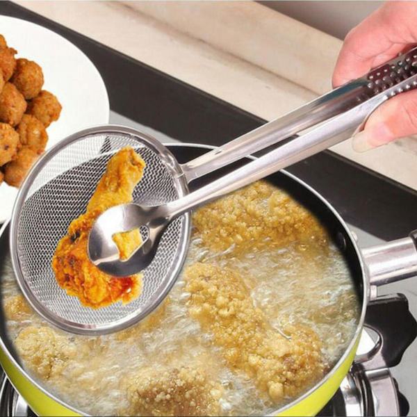Fintrådigt durkslag i rostfritt stål med handtag, köksredskap