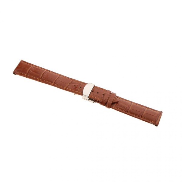 fjärilslås läderarmband brunt spänne 22mm