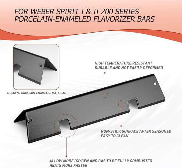 [RM]Flavorizer Bars för Weber Spirit II E210 S210 grillar, 15.3\" Uppgradering 7635/2-3PCX{bt} 7635/2-3PCX 7635/2-3PCX -