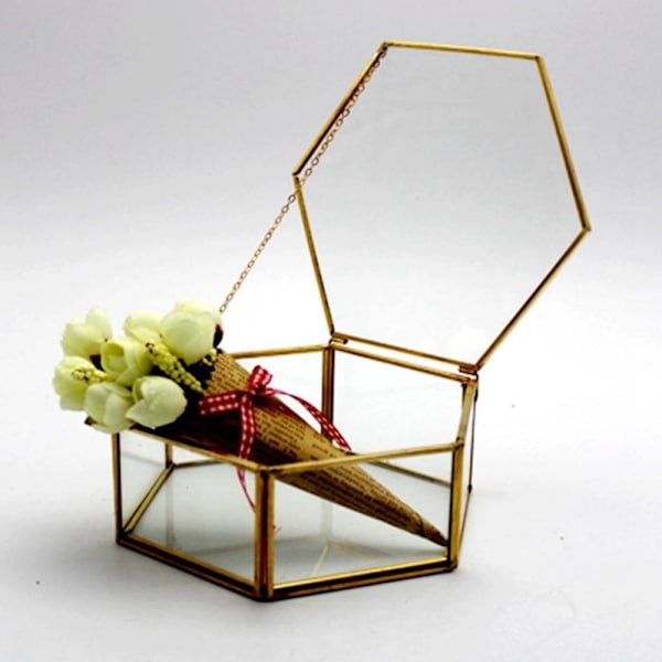 2 st Geometriskt Terrarium i Glas Suckulent Planteringskärl Blomvas Behållare Kann