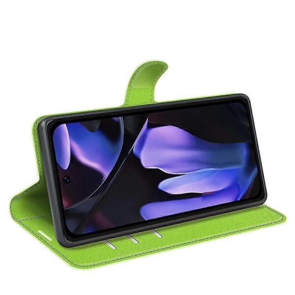 [RM] Litchi læder-telefonetui til Google Pixel 9a Green For Google Pixel 9a