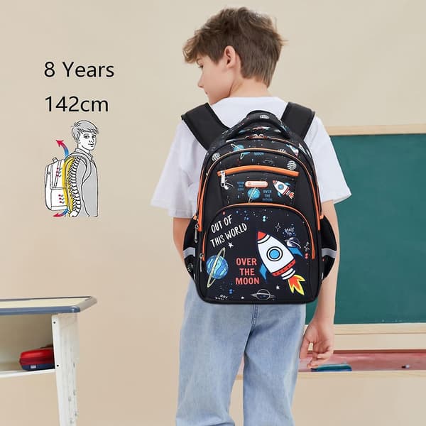 [RM]Kids Backpack, Boy 16 inch, Preschool, Elementary School, Pre-school Age, Multi-compartment, Chest Strap, Side Pockets