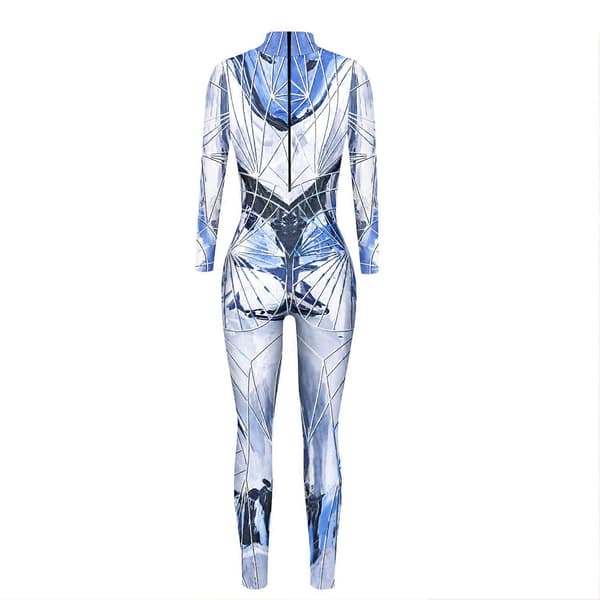 Damoverall för Halloweenfest 3D Ormtryck Bodysuits Cosplay Tryckt Kostym Stretchig Skinny Catsuit Overall XL