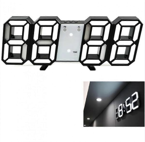 Förpackning LED Väggklocka Väckarklocka LED Digital Väggklocka Väckarklocka Digitala Larm Bordsklocka Digital Väggklocka LED Digitala Väggklockor, Svart