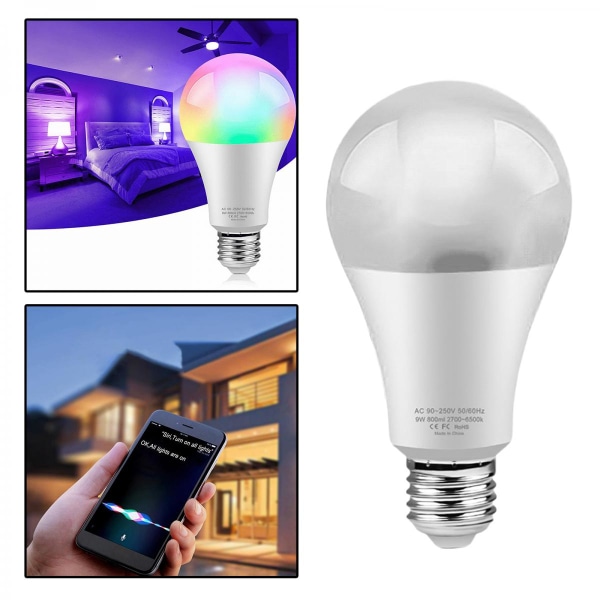 LED-lampa Wifi RGBCW 1050LM E26 E27 Dimbar Lampa För Alexa Xiaoai Hem Kit