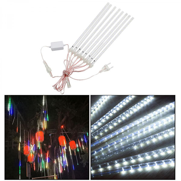 LED Meteorregn Ljusslinga Fallande Regn Istapp Party Träd Dekor Kall Vit