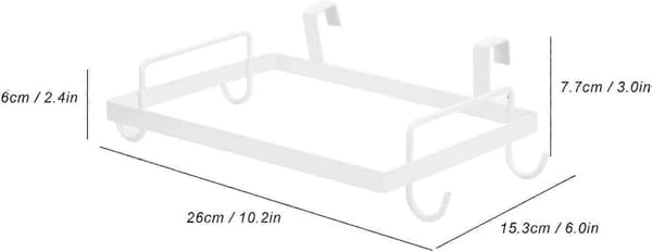 Søppelposeholder, Hengende Søppelposeholder i Plast, Søppelposeholder for Hjemmekjøkken (Hvit)