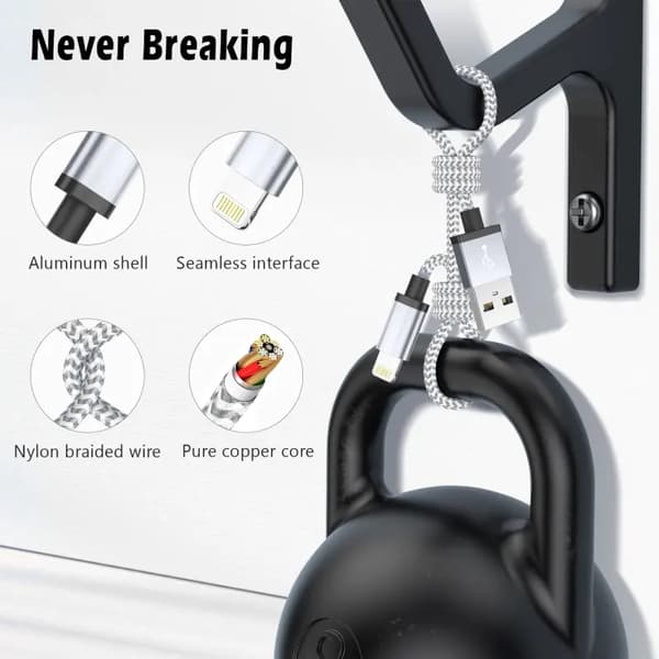[RM]2-pack Ultralång Snabbladdning USB-kabel för iPhone 14 8 7 Plus 13 12 11 Pro Max XS XR 3A USB Laddare Datakabel Flätad Kabel 2 st 2PCS 2PCS 3m