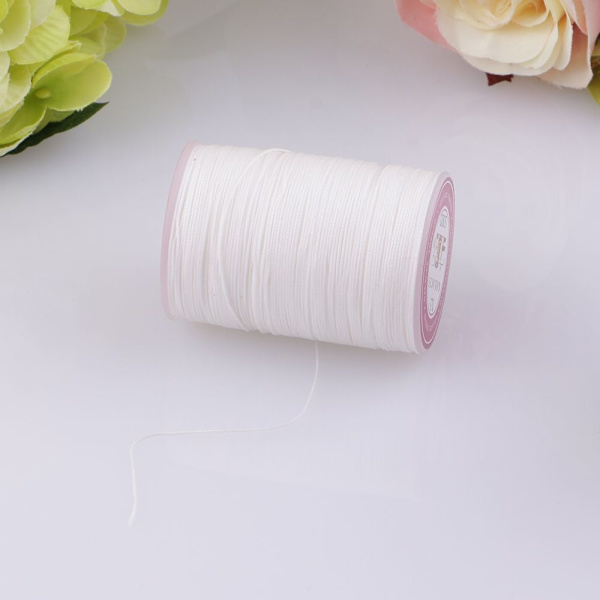130 Meter Rund Polyester Vaxad Tråd Sömnad Vit Quilting