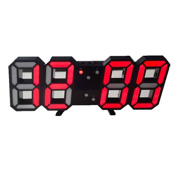 Digital Väggklocka LED Elektronisk Present Väckarklocka Intelligent 3D Digital Klocka Väckarklocka red