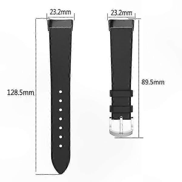 Justerbar læder smart urrem med metalspænde til Fitbit Charge 5 6 håndledsrem Dark blue Dark Blue