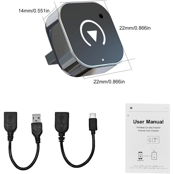 [RM]Wireless CarPlay Adapter, for CarPlay and Android Auto, Plug-and-play with extremely low latency