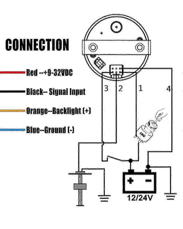 0-90 Ohm Drivstoffnivåmåler for Generator, Digital Tankmåler med 52mm Skive