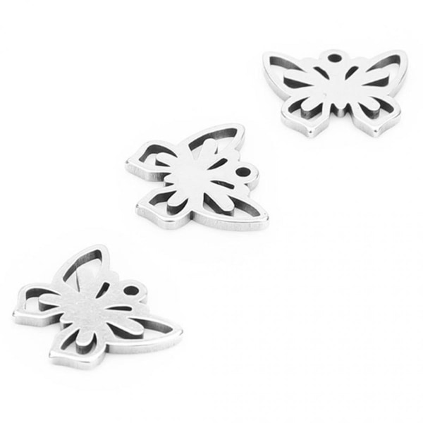 20 STK Silver Butterfly Charm Hänge Halsband Craft Smycken 10x11.6mm LOT