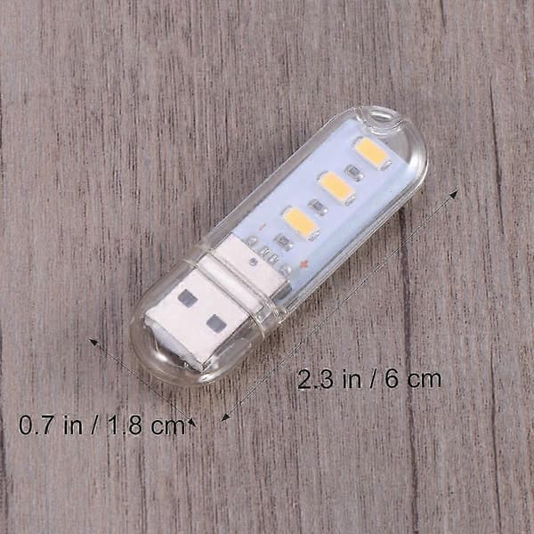 [RM]USB LED-lys Bærbar Mini Bordlampe til Belysning Varmt Lys