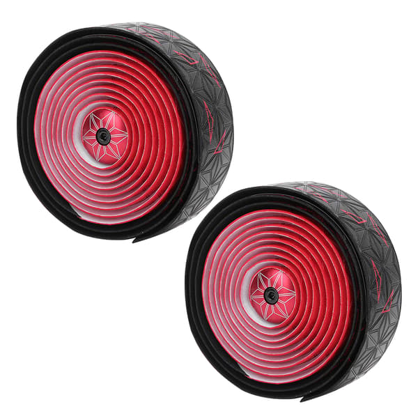 [RM]PU Road Bike Handlebar Tape High Elastic Breathable Shockproof Non-slip Strap (black&red)