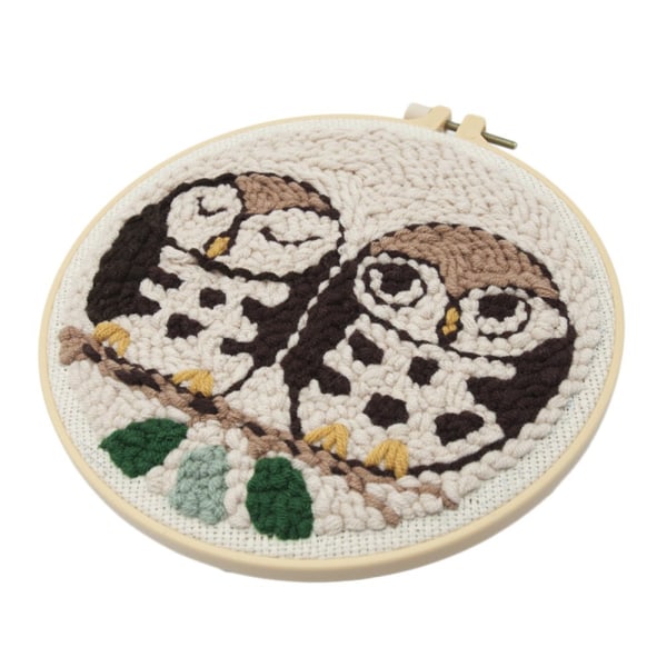 Set Animal Punch Needle Kits Avec Punch Embroidery Pen DIY Crafts - Owl
