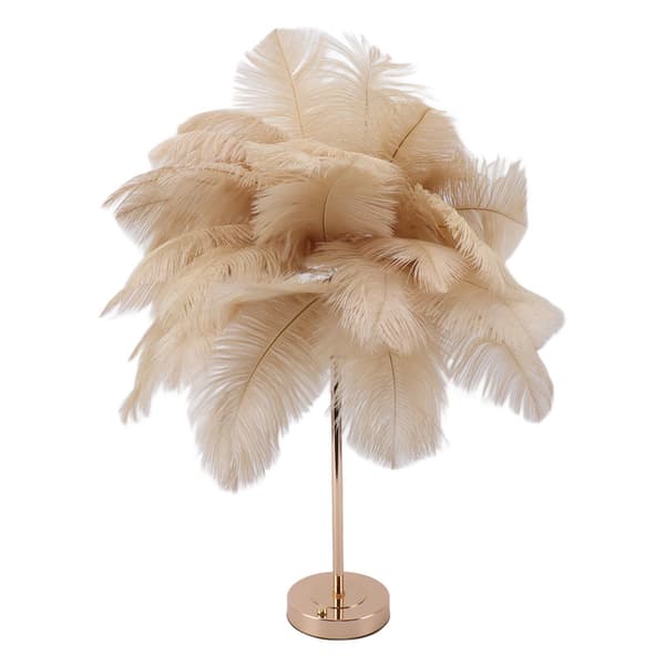 [RM]Feather USB Rechargeable Touch Control Desk Lamp 30pcs Camel Color Built-in Battery