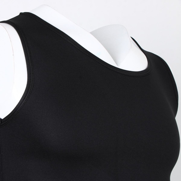 Herr Bastu Sweat Vest Viktminskning Shapewear Neopren Linne M Svart Gul