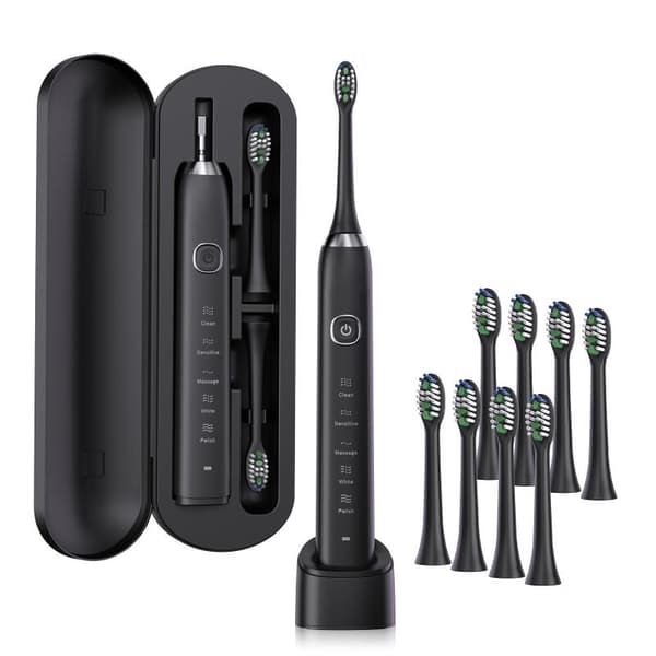 S100 Vit 8 Päätä S100 Sonic Sähköhammasharja - USB Ladattava Vedenpitävä 8 Harjaspäällä