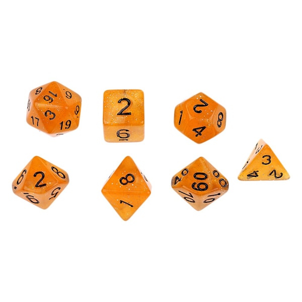 7 st polyedriska tärningar set d6 d8 d10 d12 d20 brädspel leksak present orange