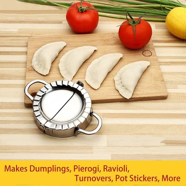 Best Utensils Ravioliform i rustfritt stål Pierogi Dumpling Maker Wrapper Bakverk Deigkutter Kjøkkentilbehør (M: DIA. 4 tommer) Sølv Medium