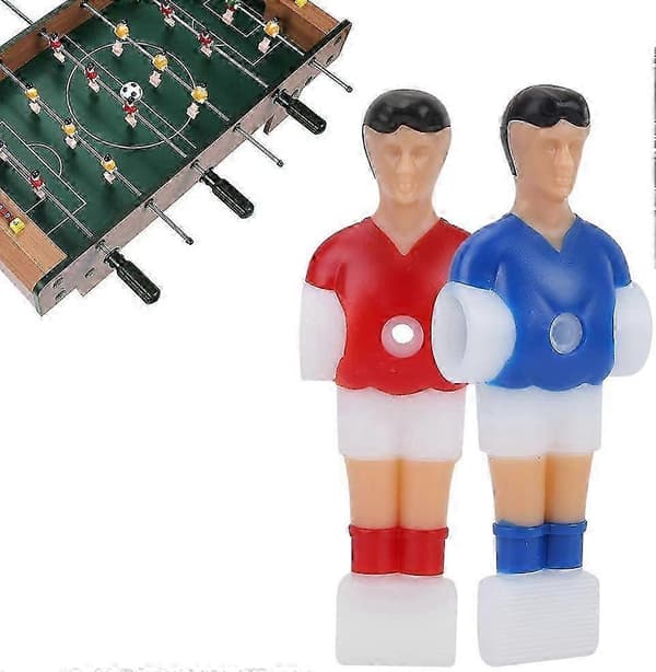 Udskiftning af bordfodboldspillere 2 røde 2 blå plastikmænd figurer til bordfodboldtilbehør