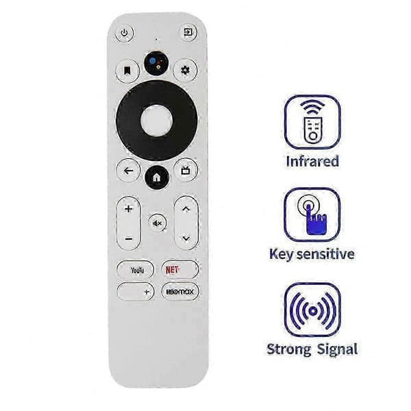Bluetooth stemmefjernbetjening til Android 4K UHD TV Box Erstatning i hvid til KM2 og KM2 PLUS enheder White