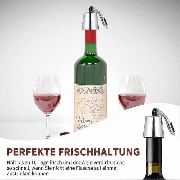 Vakuumforseglet flaskeprop i rustfrit stål til champagne (standardstørrelse)