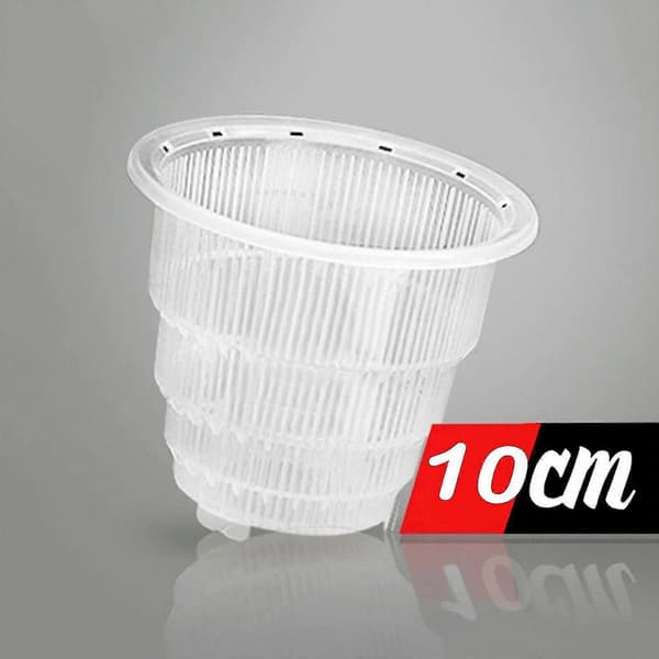 10 cm klar plastorkidépotte med slidset design for luftcirkulation